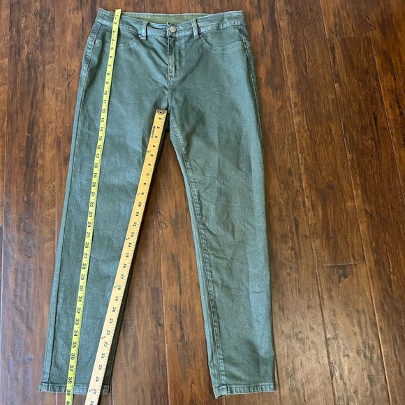 SOFT SURROUNDINGS Denim-Like Skinny Pants #2CR14 Coated Sage Green - Picture 10 of 11